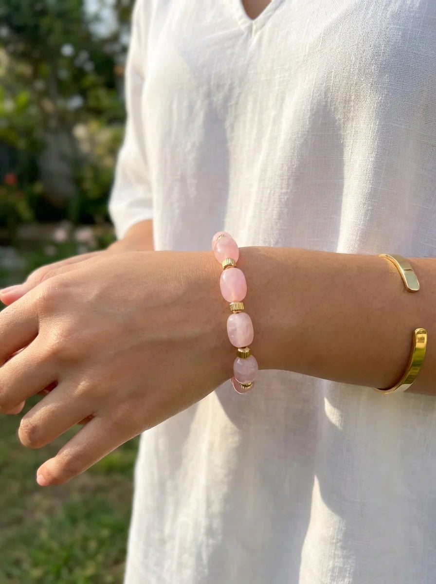 Bracelet Acier inoxydable & résine rose femme Atlas