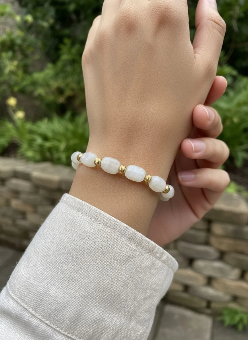 Bracelet Acier inoxydable & résine blanche femme Atlas