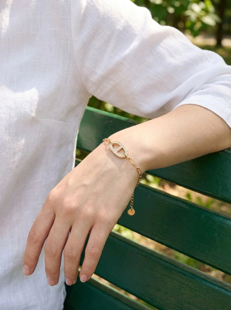 Bracelet Acier inoxydable doré femme Nautica