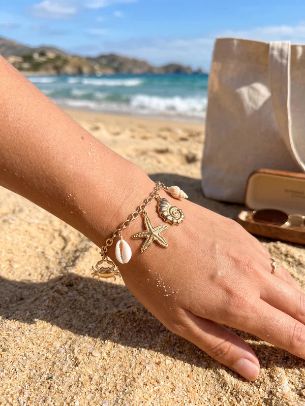 Bracelet Acier Inoxydable doré femme Seashell