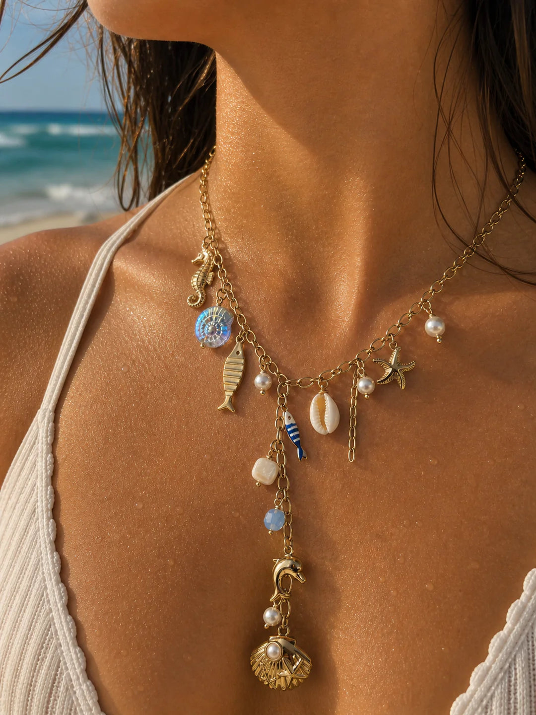 Collier Acier inoxydable doré femme Azura