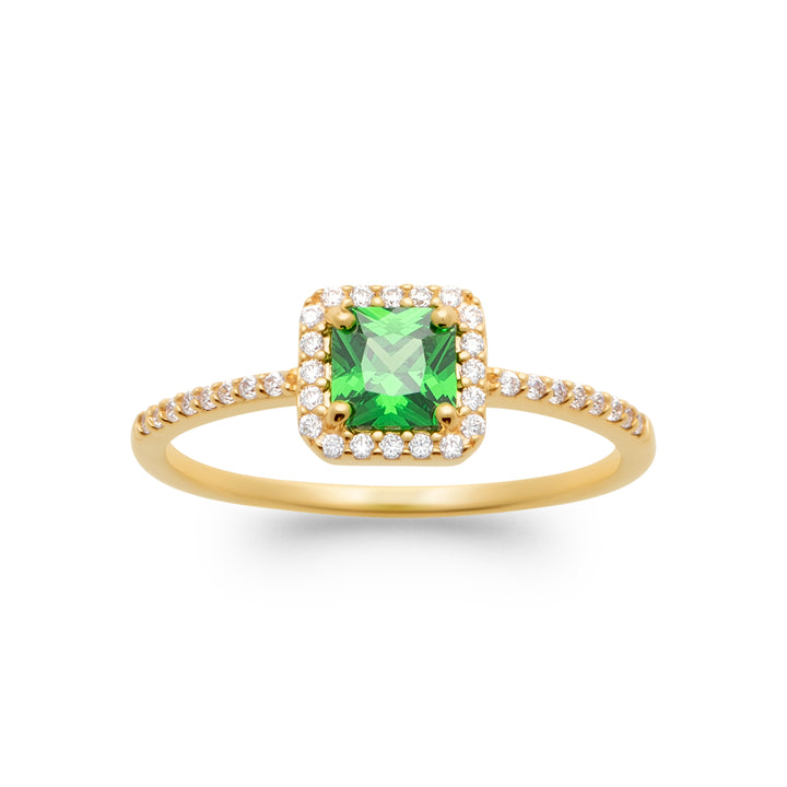 Bague Plaqué Or & Oz vert Verza