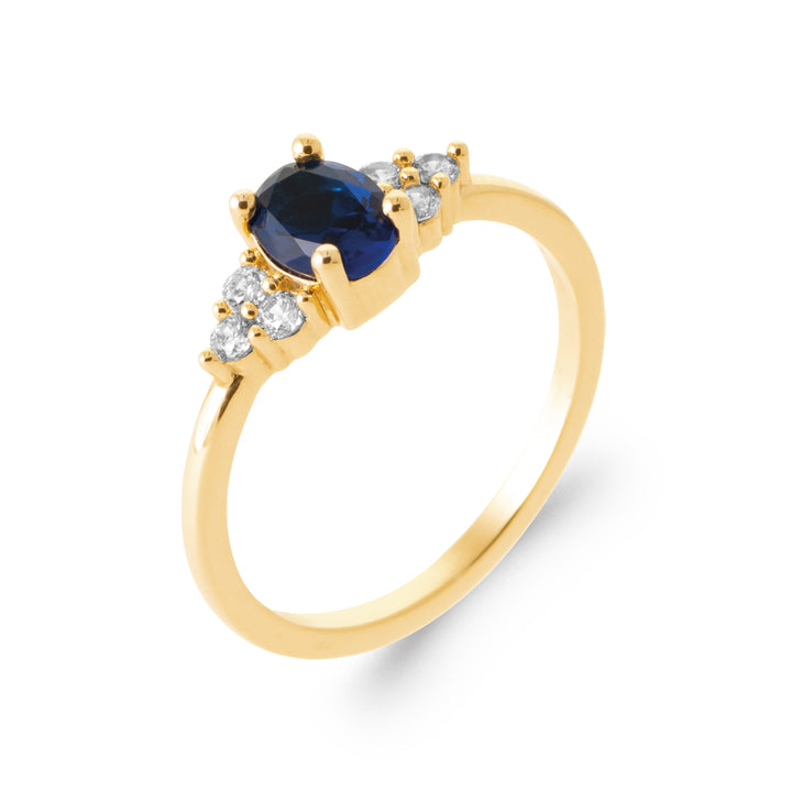 Bague Plaqué Or & Oz bleu Diana