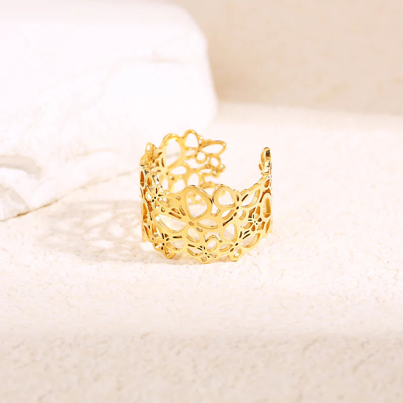 Bague Acier Inoxydable doré femme Azélie