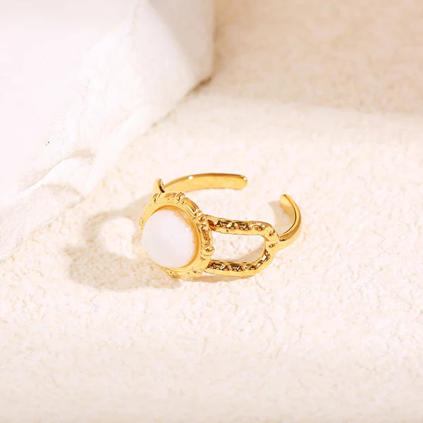 Bague Acier Inoxydable doré femme Ysolde