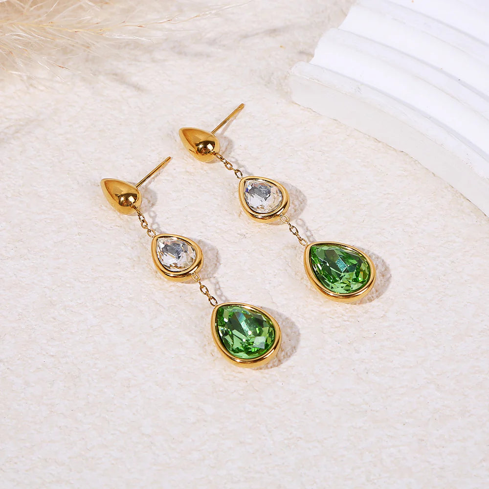 Boucles d'oreilles acier inoxydable doré Glitter