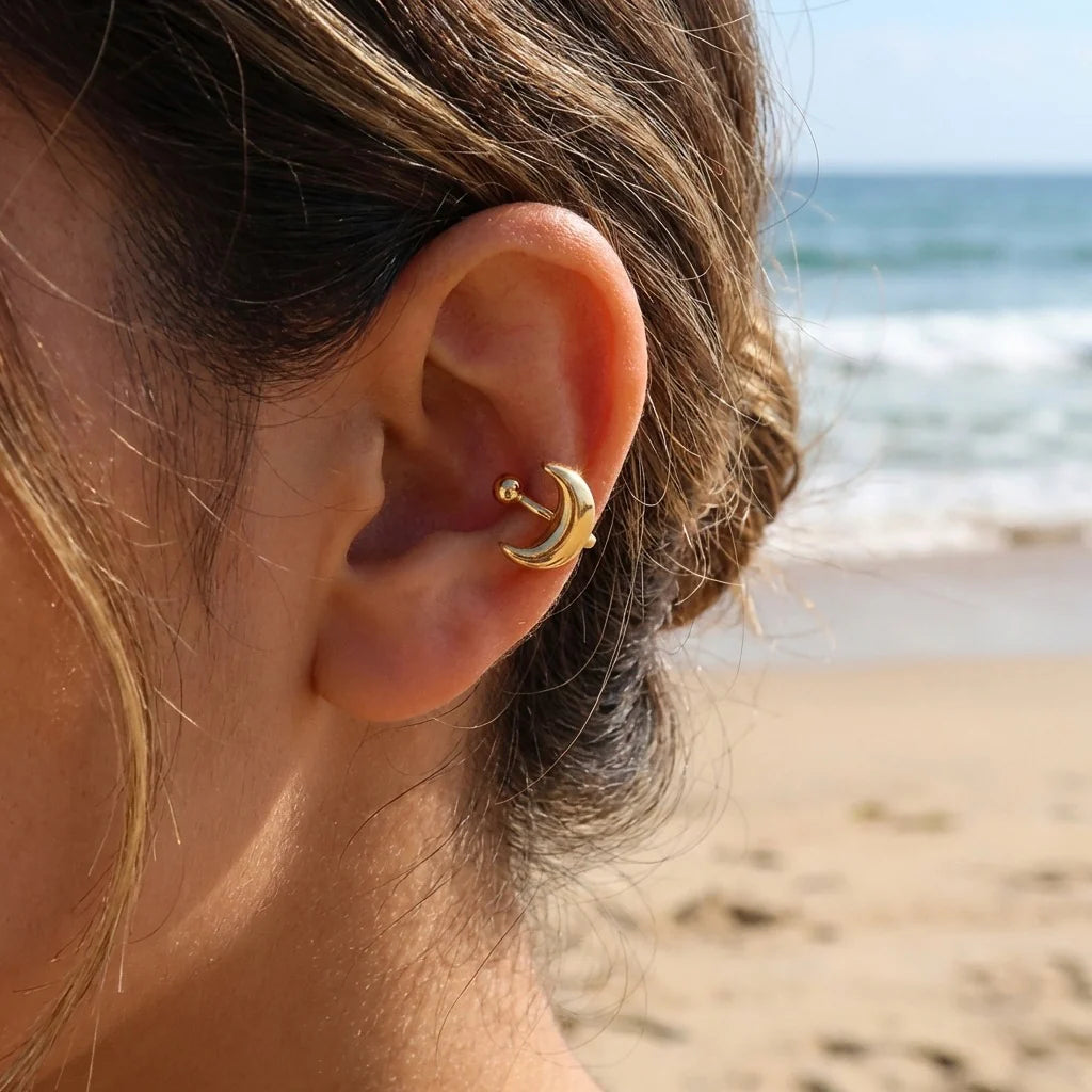 Bague d'oreille Acier inoxydable doré Tsuki