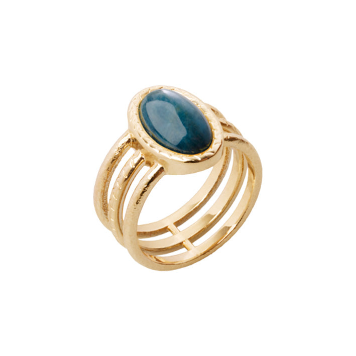 Bague Plaqué Or & Apatite Aussière Saunier