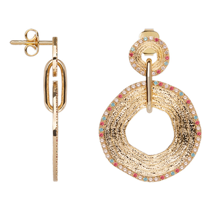 Boucles d'oreilles Plaqué Or & Oz Pastel Saunier