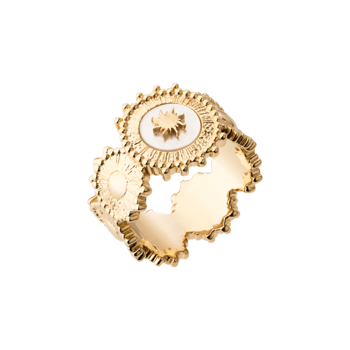 Bague Plaqué Or & Nacre Solaire