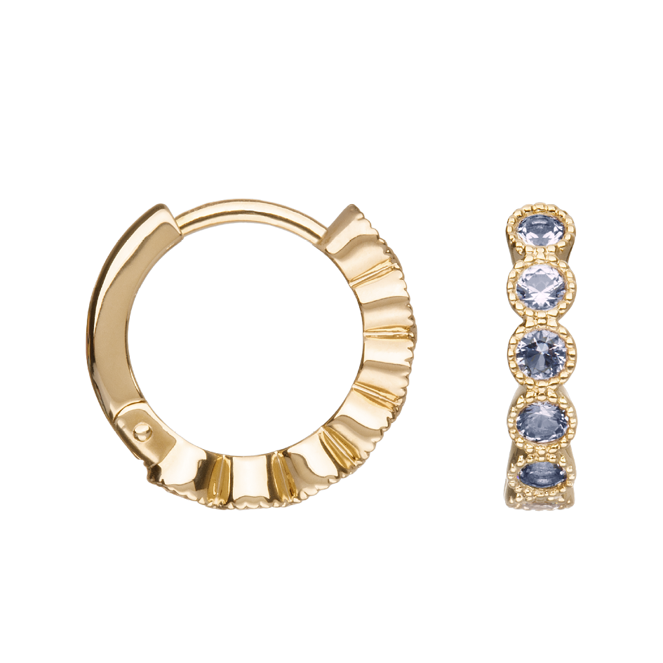 Boucles d'oreilles Plaqué Or & Oz bleu Lya