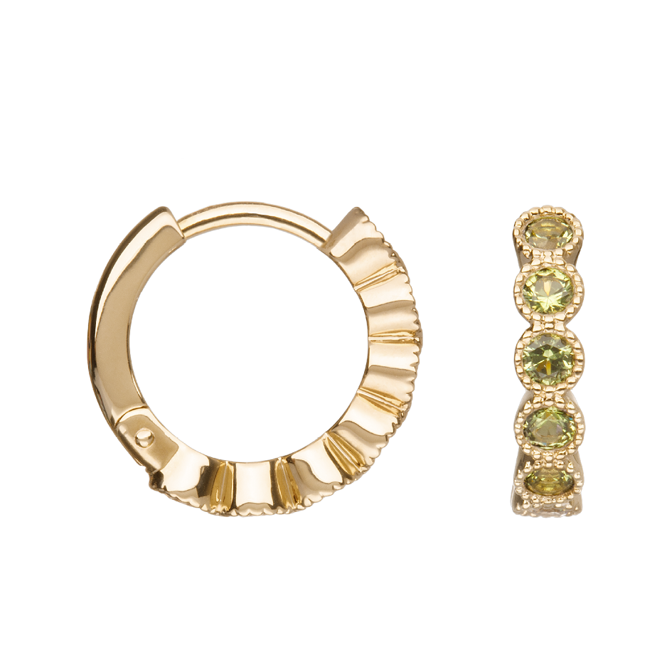 Boucles d'oreilles Plaqué Or & Oz vert Lya