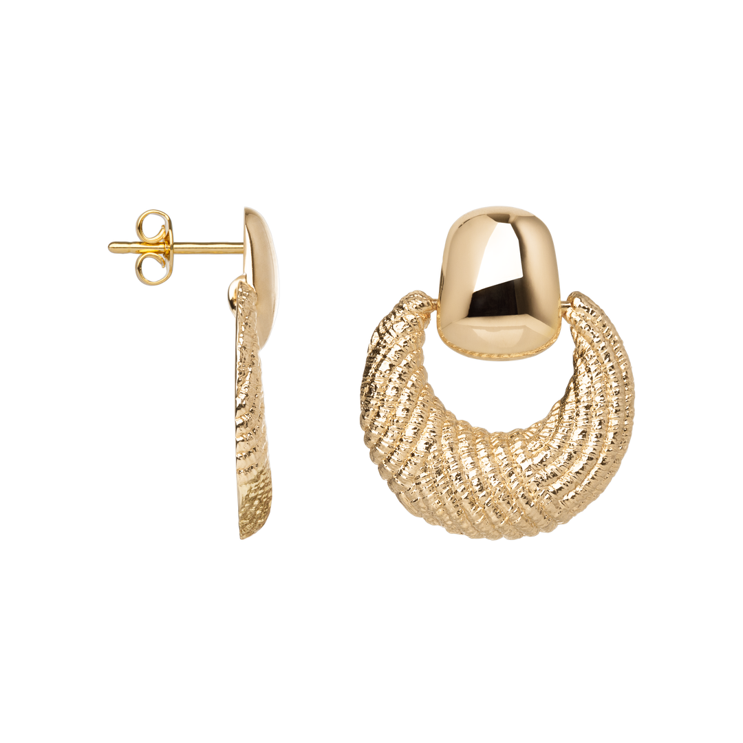 Boucles d'oreilles Plaqué Or Fresque Saunier