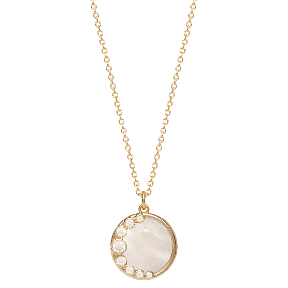 Collier Plaqué Or & Nacre Moon