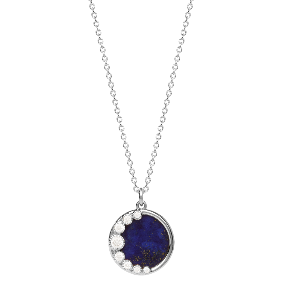 Collier Argent 925 & Lapis Lazuli Moon
