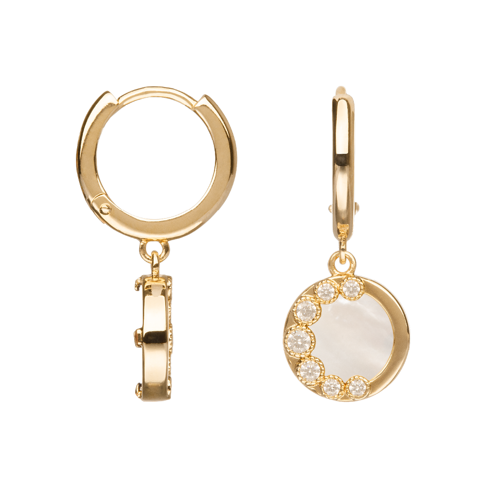 Boucles d'oreilles Plaqué Or & Nacre Moon