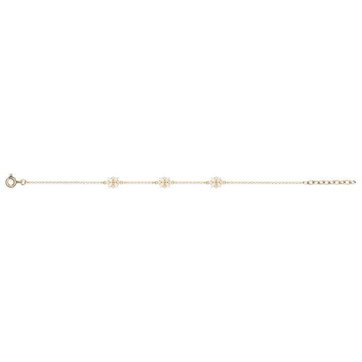 Bracelet Plaqué Or & Oz Nenuphar triple motif