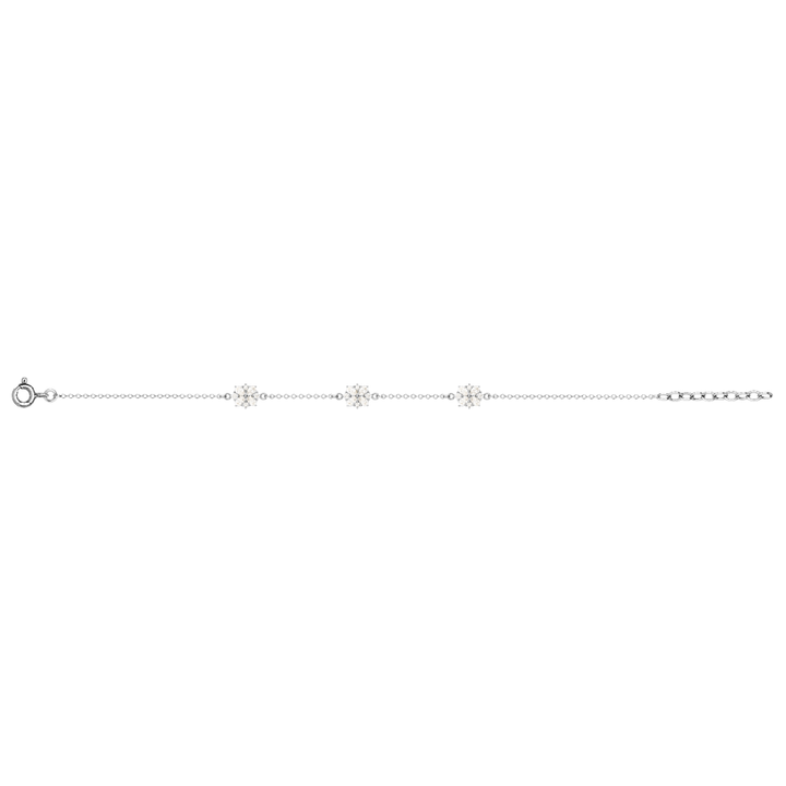 Bracelet Argent 925 & Oz Nenuphar triple motif