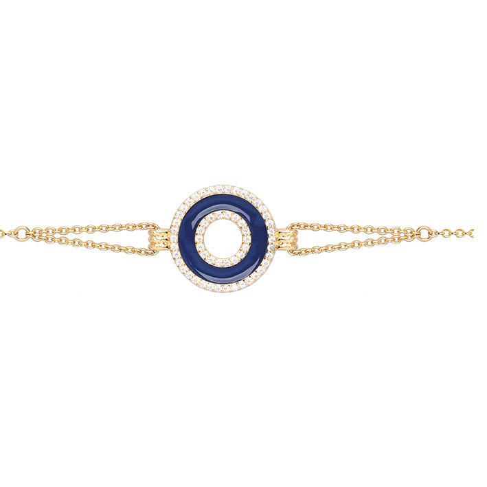 Bracelet Plaqué Or, Oz & Laque bleue Astral