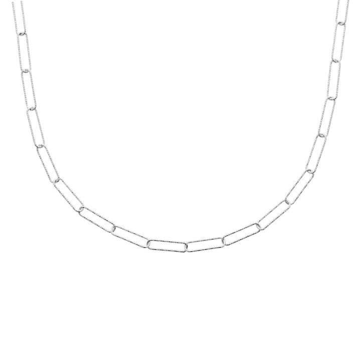 Collier Argent 925 maille trombone effet martelé petit modèle Zoé