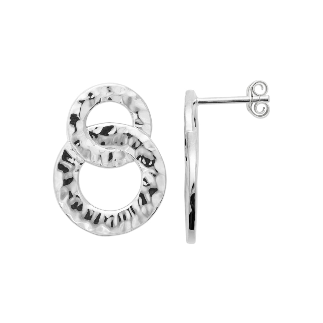 Boucles d'oreilles Argent 925 effet martelé Libra