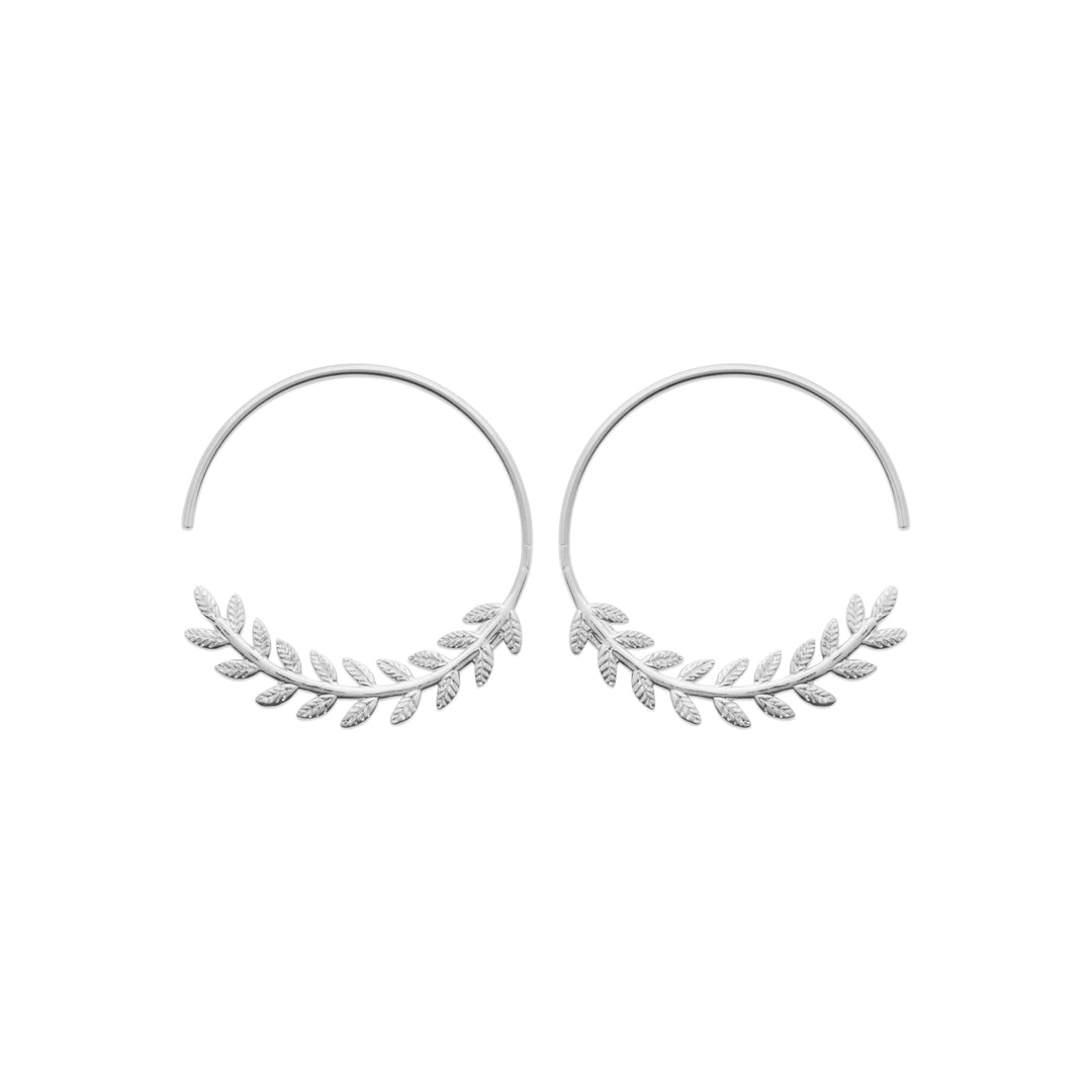 Boucles d'oreilles Argent 925 forme créole laurier Aiko