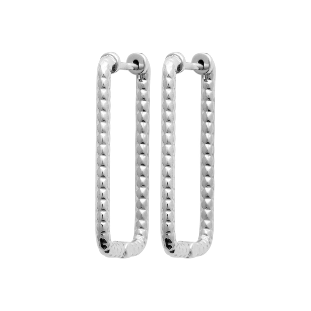 Boucles d'oreilles Argent 925 rectangle effet martelé Yaham