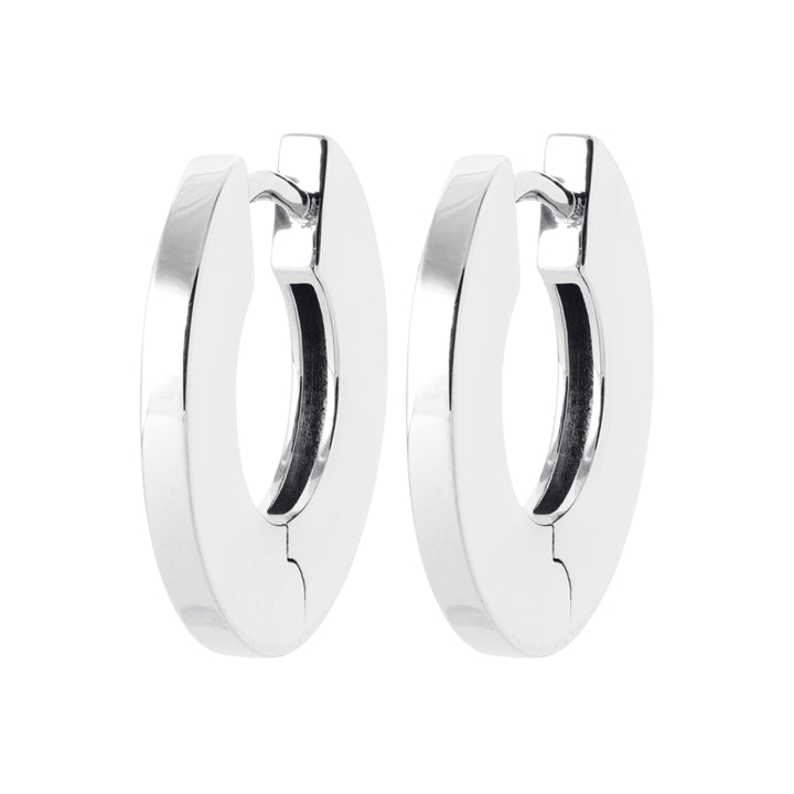 Boucles d'oreilles Argent 925 créoles plates Cooper