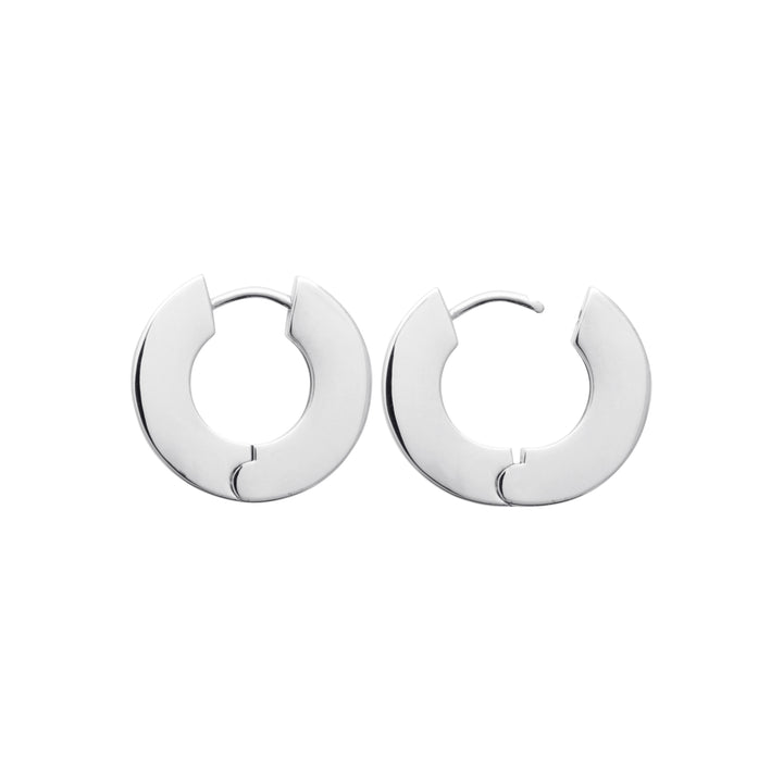 Boucles d'oreilles Argent 925 créoles plates Cooper
