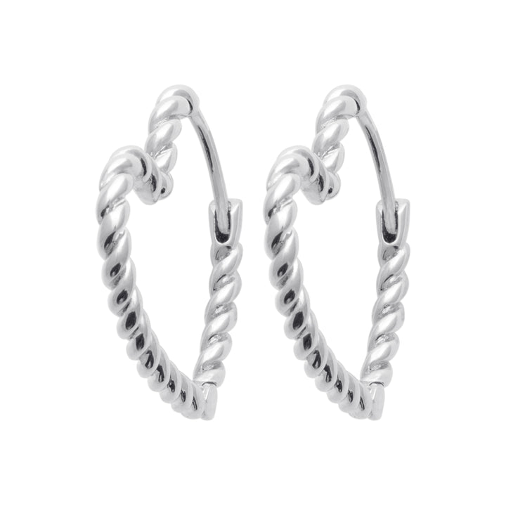 Boucles d'oreilles Argent 925 forme coeur torsadé Malibu