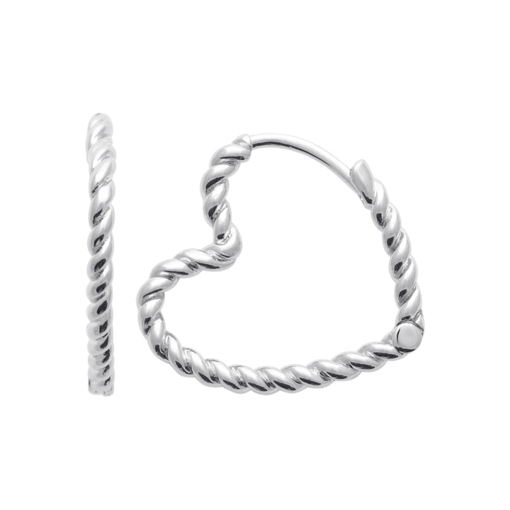 Boucles d'oreilles Argent 925 forme coeur torsadé Malibu
