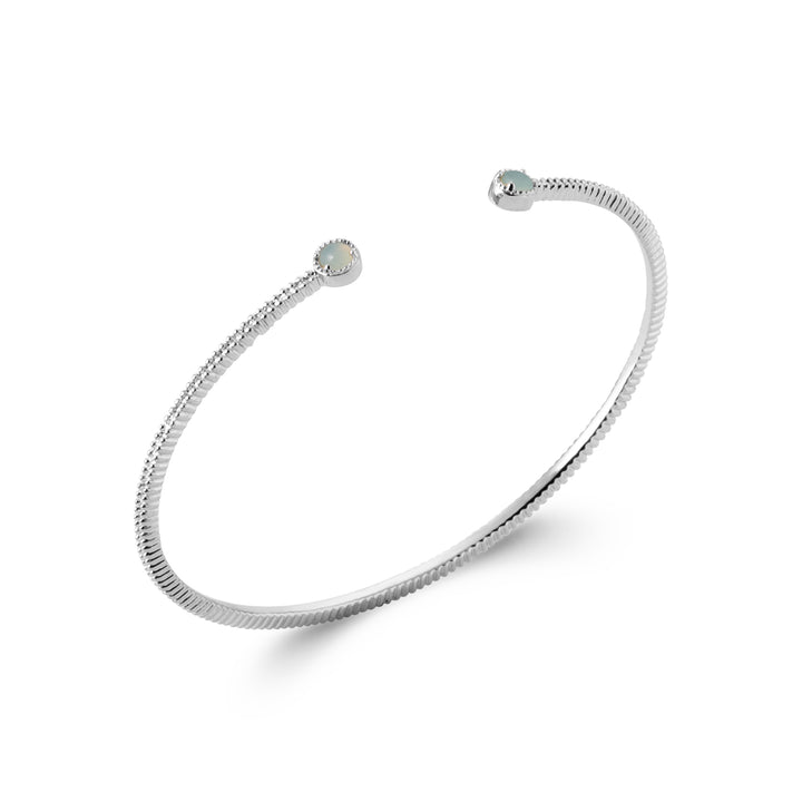 Jonc Argent 925 & Agate Bleue Miti