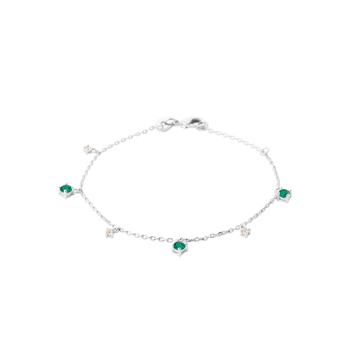 Bracelet Argent 925 & Oz vert Frida