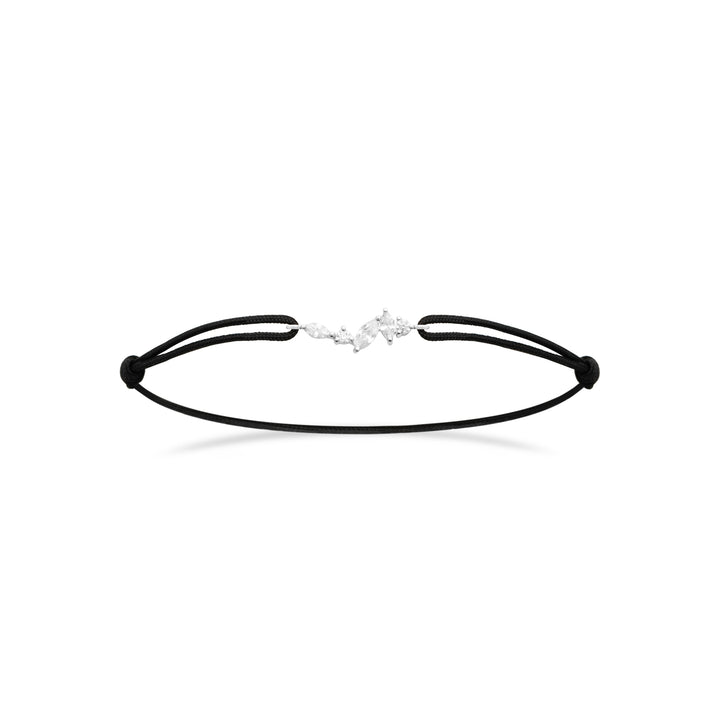 Bracelet Argent 925, Oz & Tissu noir Sparkle
