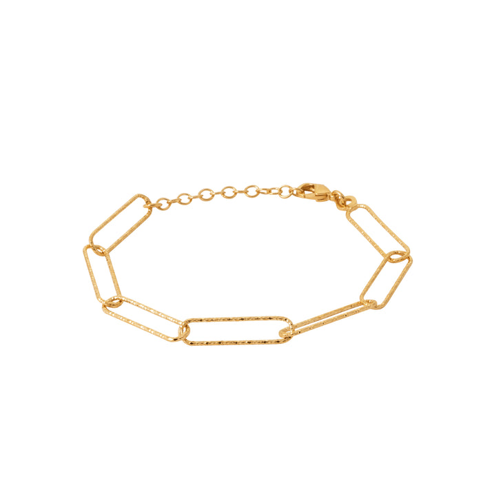 Bracelet Plaqué Or maille trombone diamanté Zoé