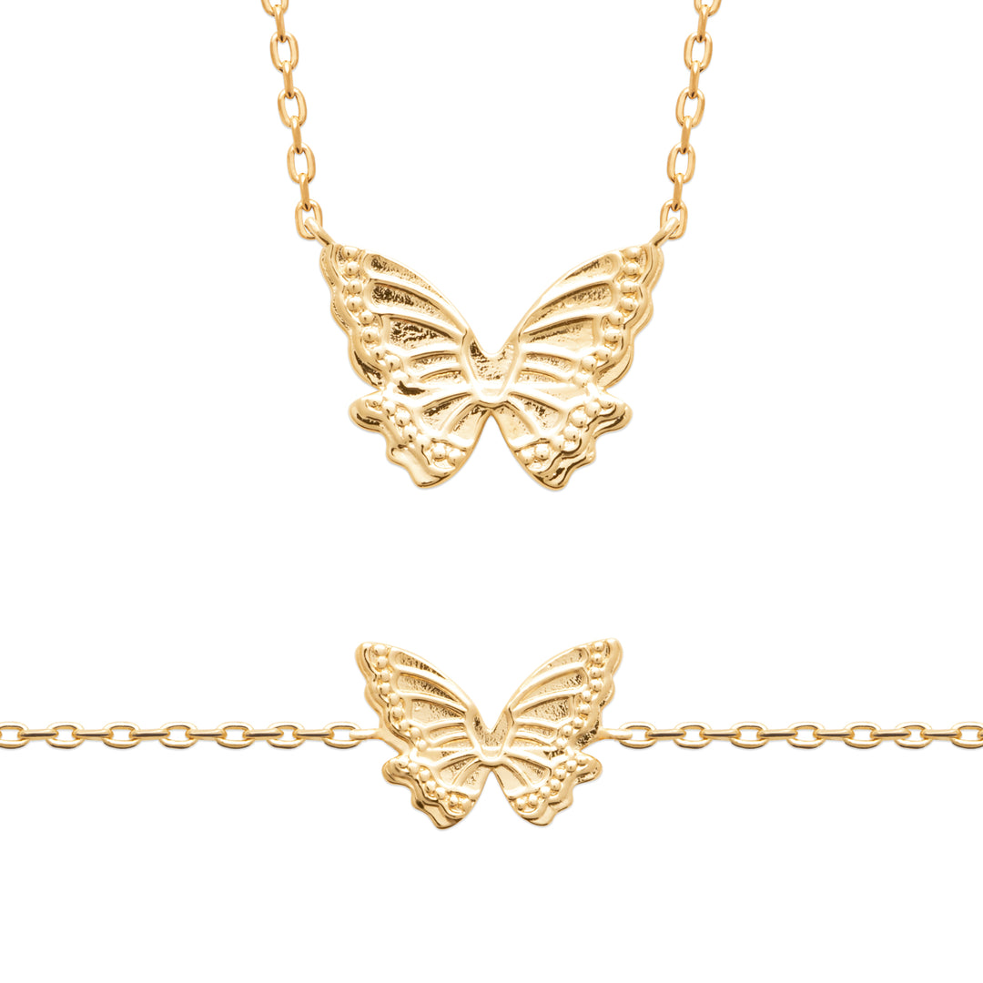 Collier Plaqué or motif papillon Fantasia