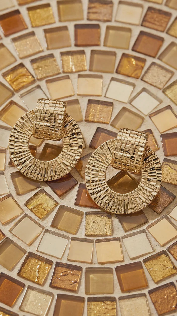 Boucles d'oreilles Plaqué or Tesselle Saunier