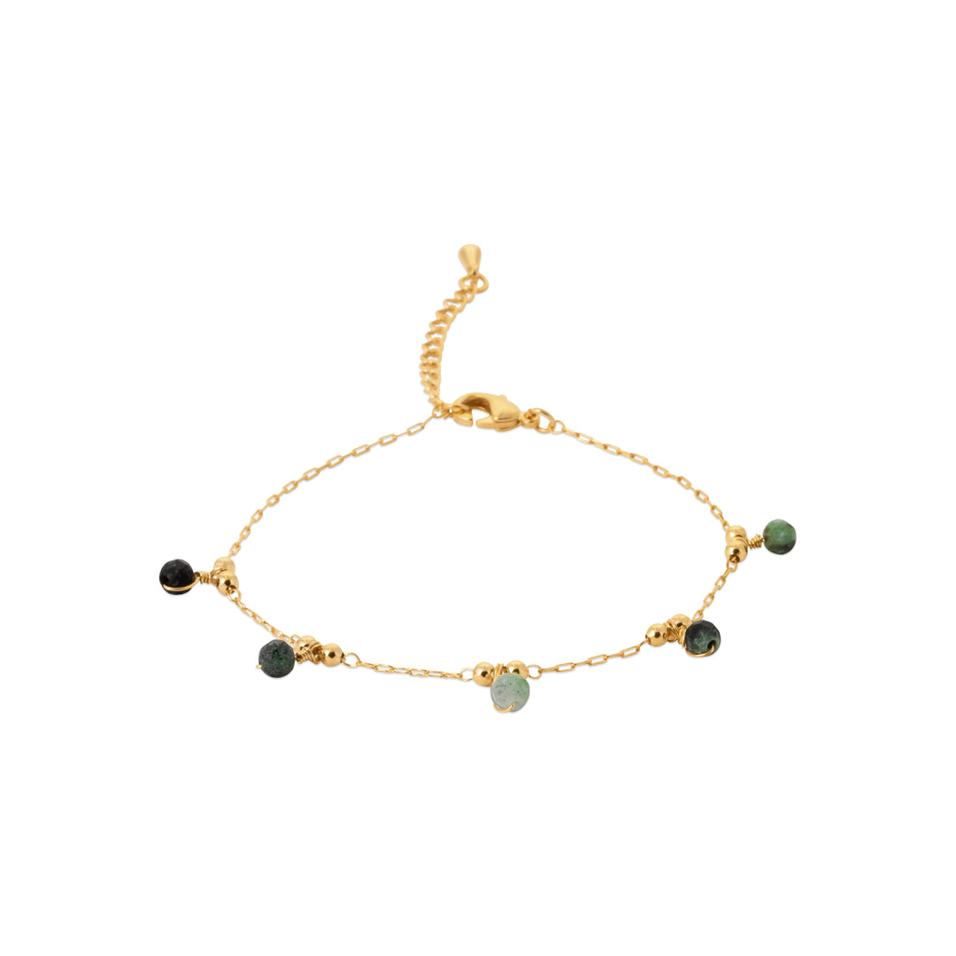 Bracelet Plaqué Or & Rubis Zoïsite Chakra