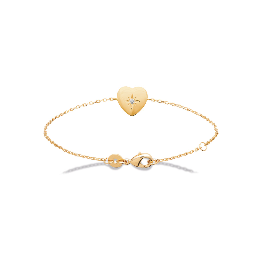 Bracelet Plaqué or forme cœur & OZ Valentine