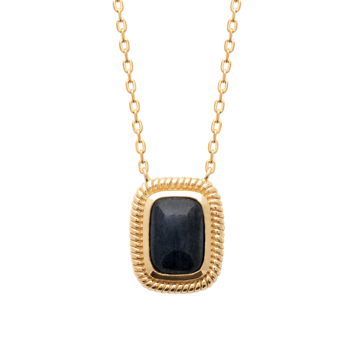 Collier Plaqué Or & Aventurine noire Ursula