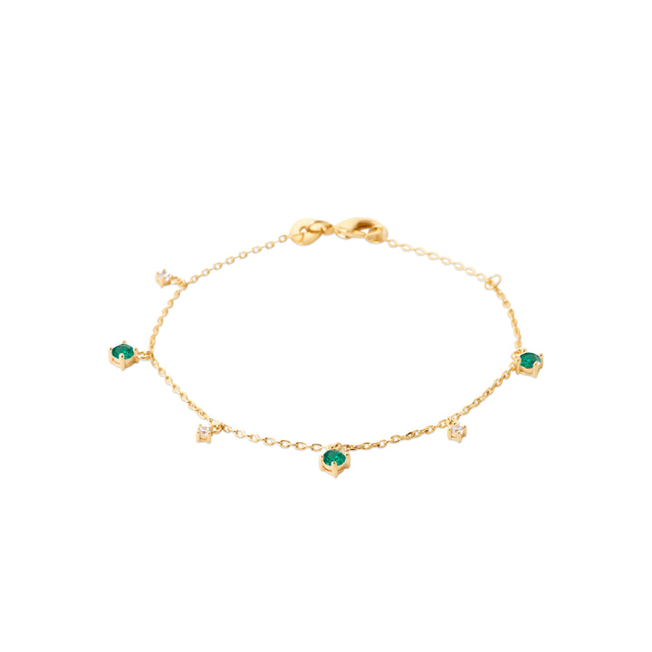 Bracelet Plaqué Or & Oz vert Frida