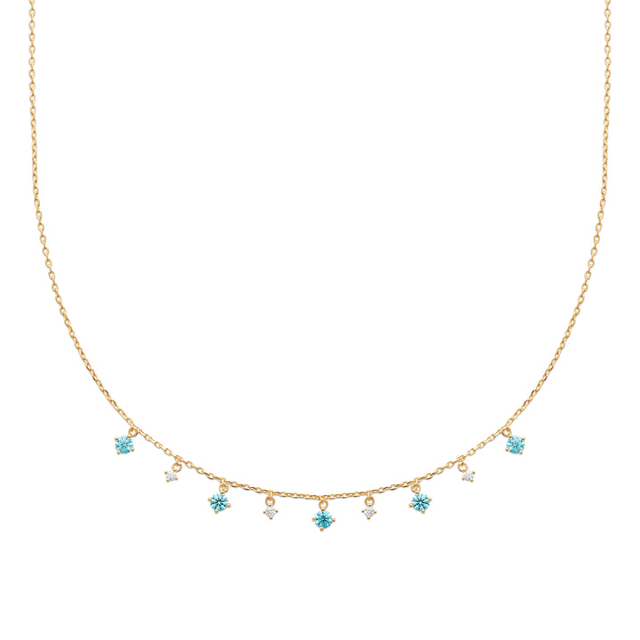 Collier Plaqué Or & Oz bleue Frida