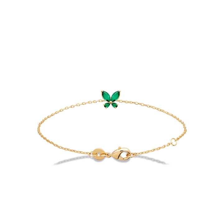 Bracelet Plaqué Or & Oz vert Mariposa