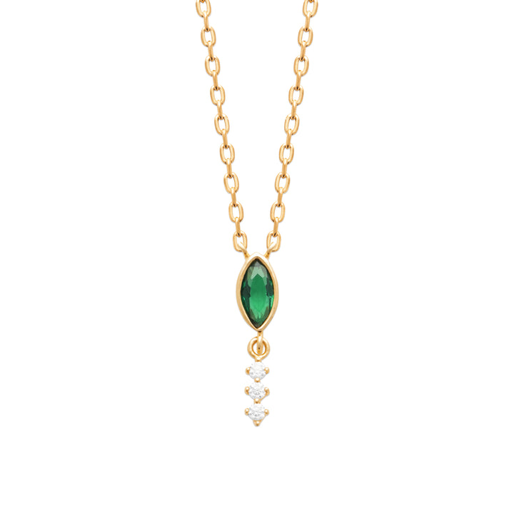 Collier Plaqué Or & Oz vert Verde