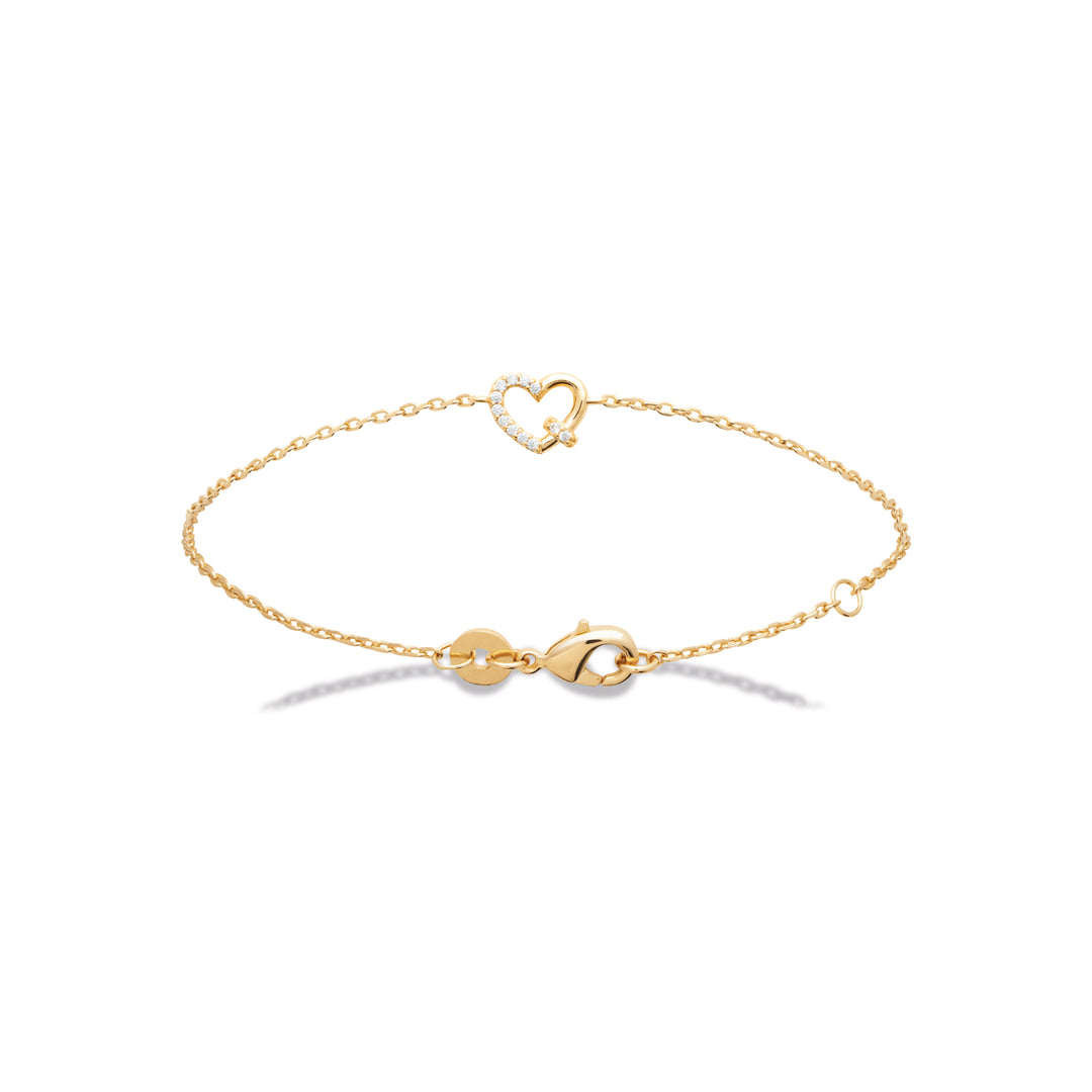Bracelet plaqué or forme coeur & OZ Valentine