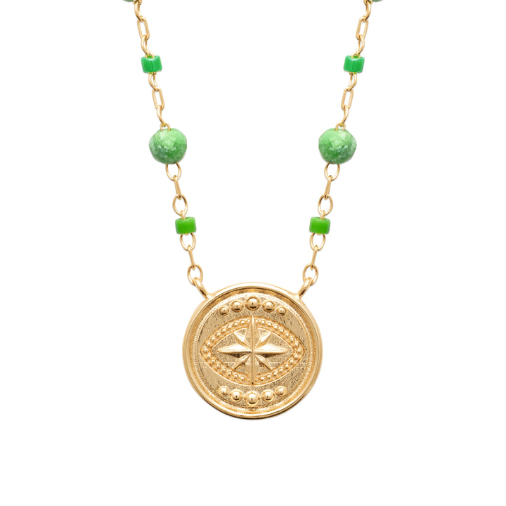 Collier Plaqué Or & Rubis Zoisite Lessy