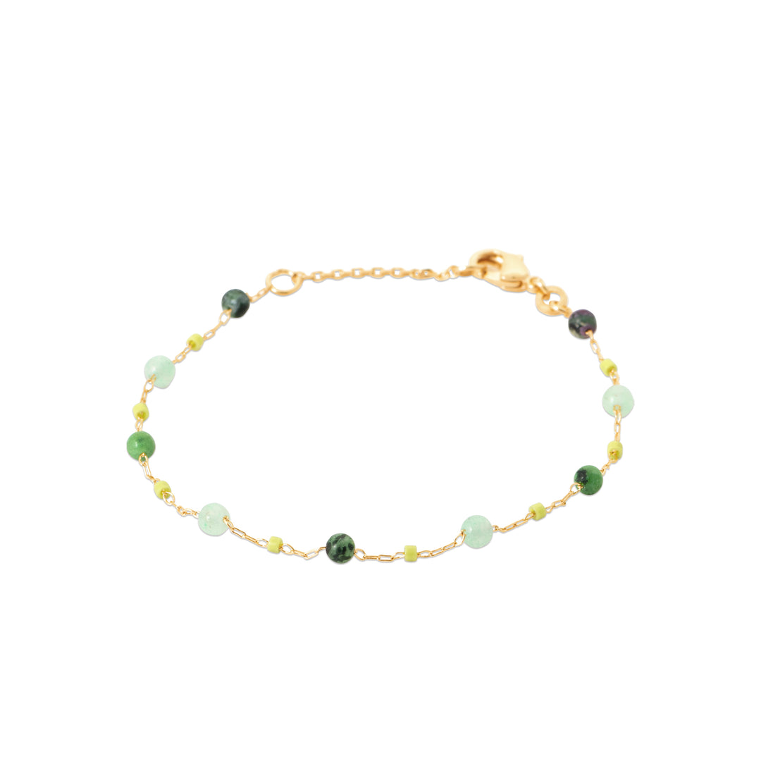 Bracelet Plaqué Or Aventurine & Rubis Zoïsite Lisa