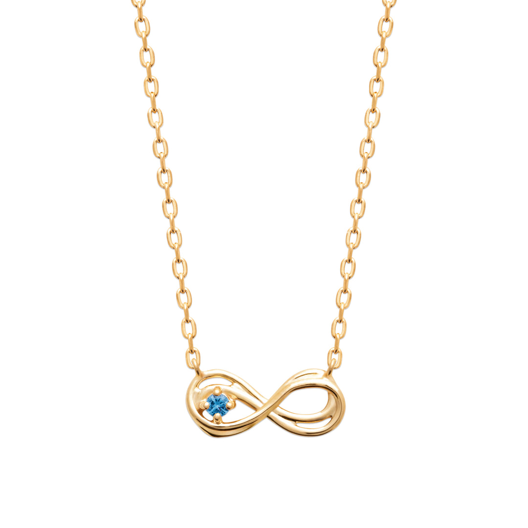 Collier Plaqué Or & Oz bleu Infinitéa