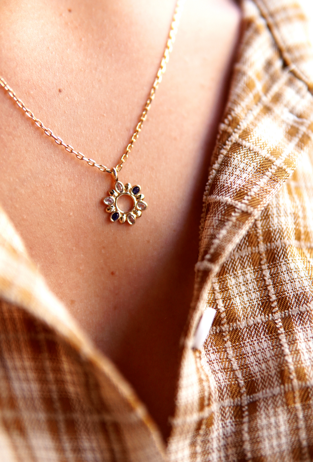 Collier Plaqué Or & Oz Bluebell