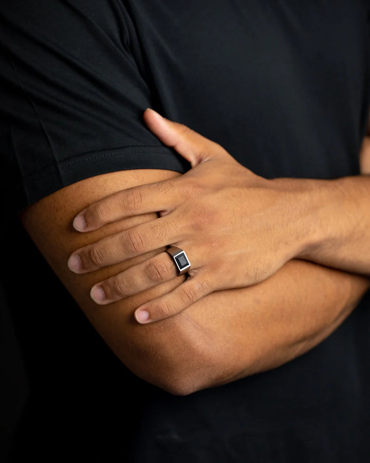 Bague Gemini Credo Silver Black CRE01